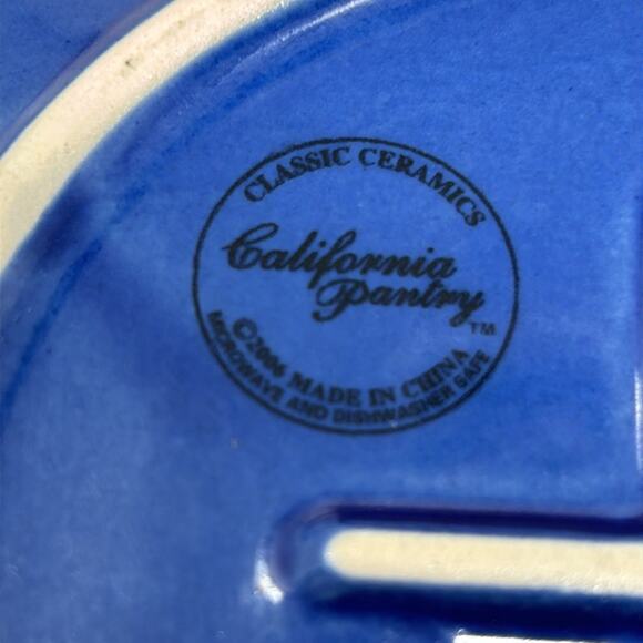 California Pantry Blue Cheese Plate Trivet Ceramic Microwave Safe 6" Square 2009 - Picture 4 of 6